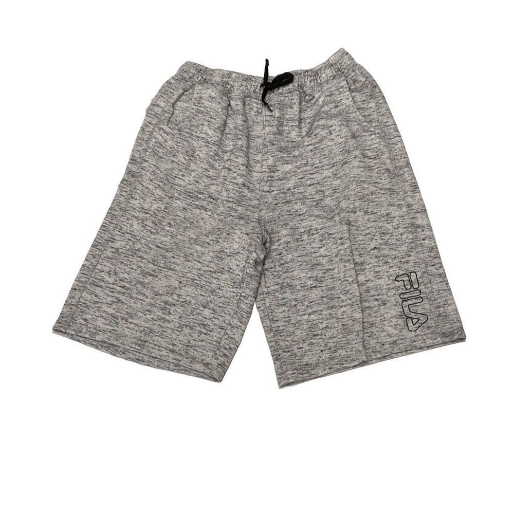 FILA Gray Heathered Shorts Elastic Waist Pockets Athleisure Boys Size XL/18